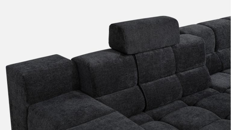 Sofa corner chaise longue maxi TEMPLE | with adjustable seat