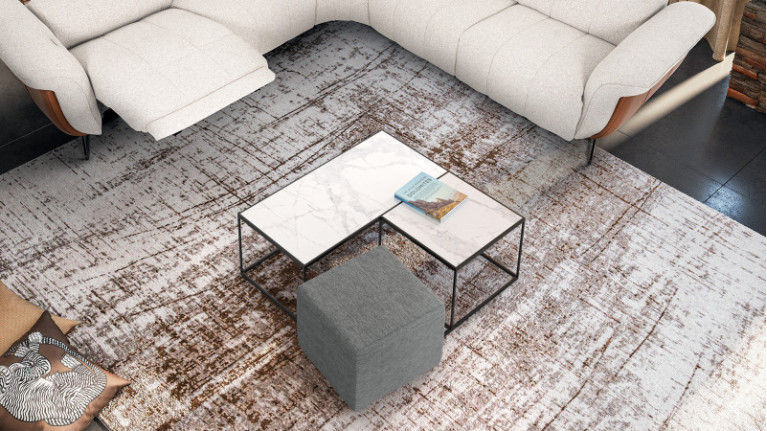 Coffee table BELLAGIO | Integrated pouffe