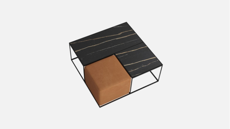 Coffee table BELLAGIO | Integrated pouffe