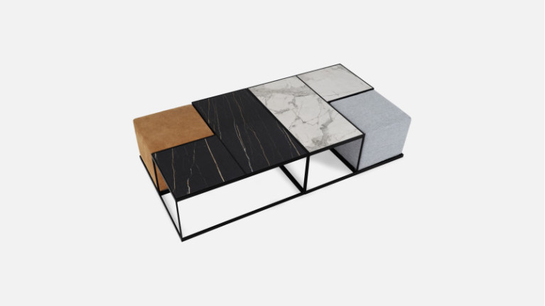 Coffee table BELLAGIO | Integrated pouffe