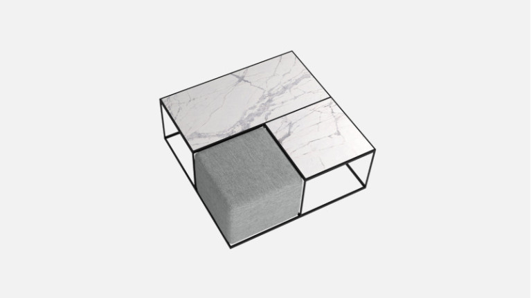 Coffee table BELLAGIO | Integrated pouffe