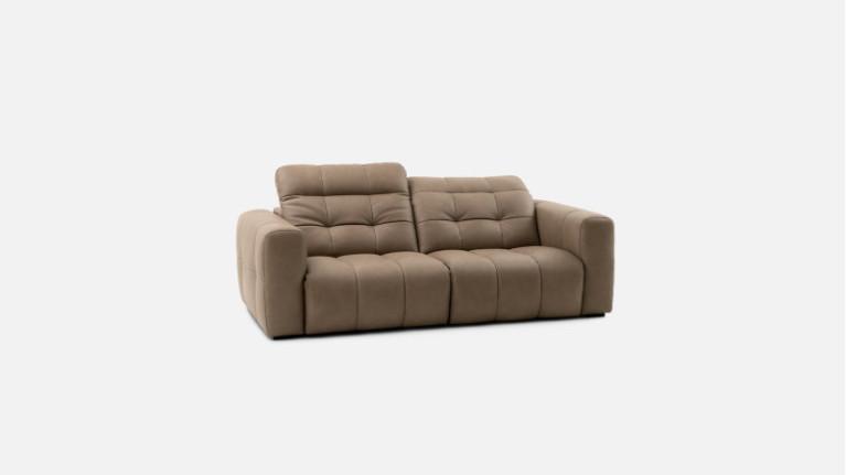 3-seater leather sofa BEACH | 100% modular