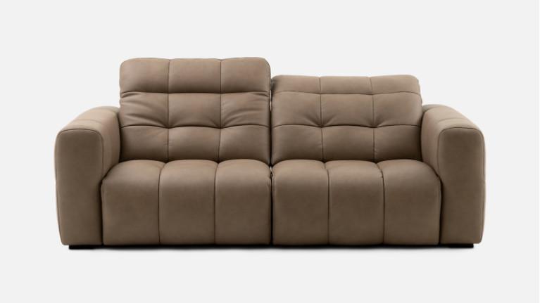 3-seater beige leather sofa with BEACH headrests