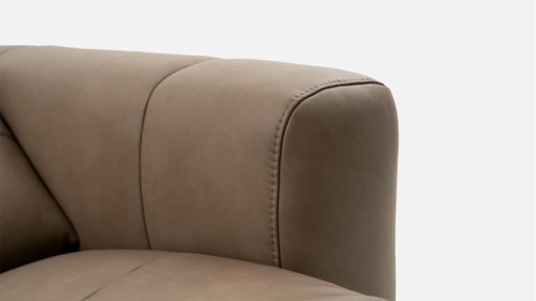 3-seater leather sofa BEACH | 100% modular
