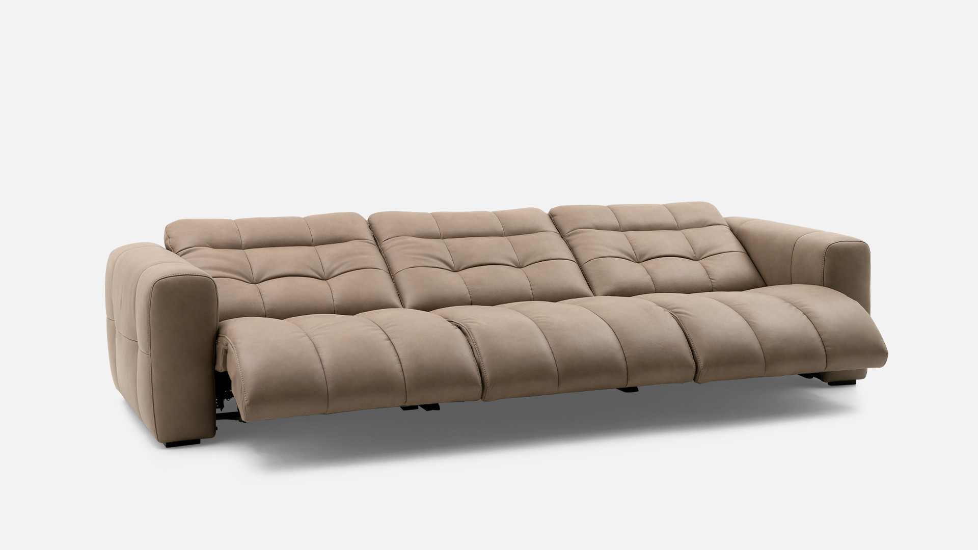 BEACH 3-seater maxi leather electric recliner sofa