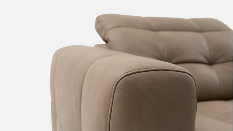3-seater leather sofa, 100% modular, BEACH