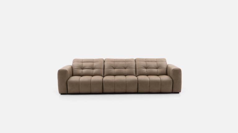 3-seater leather sofa, 100% modular, BEACH