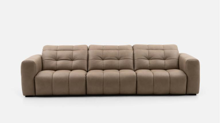 3-seater leather sofa, 100% modular, BEACH