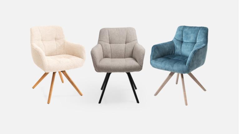 LITCHI fabric swivel armchair | Scandinavian design and comfort