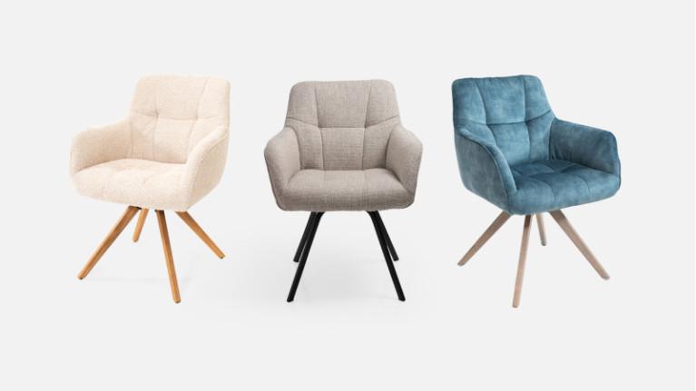 LITCHI fabric swivel armchair | Scandinavian design and comfort
