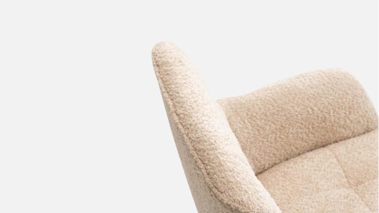 LITCHI fabric swivel armchair | Scandinavian design and comfort