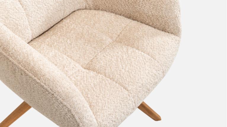 LITCHI fabric swivel armchair | Scandinavian design and comfort
