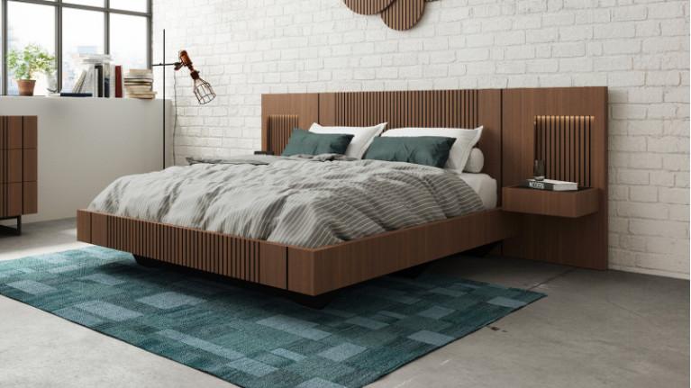 Bed with bedside tables PIANA | Unique and contemporary bed design