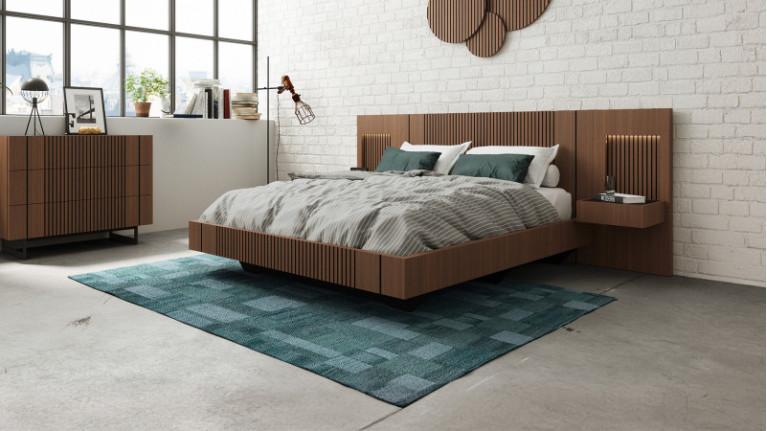 Bed with bedside tables PIANA | Unique and contemporary bed design