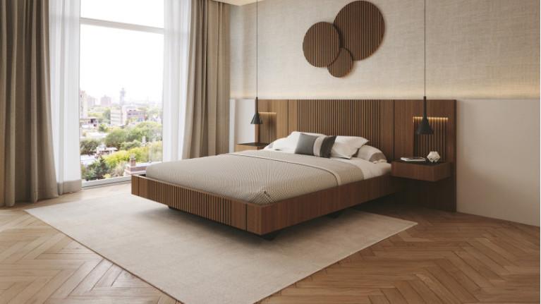 Bed with bedside tables PIANA | Unique and contemporary bed design