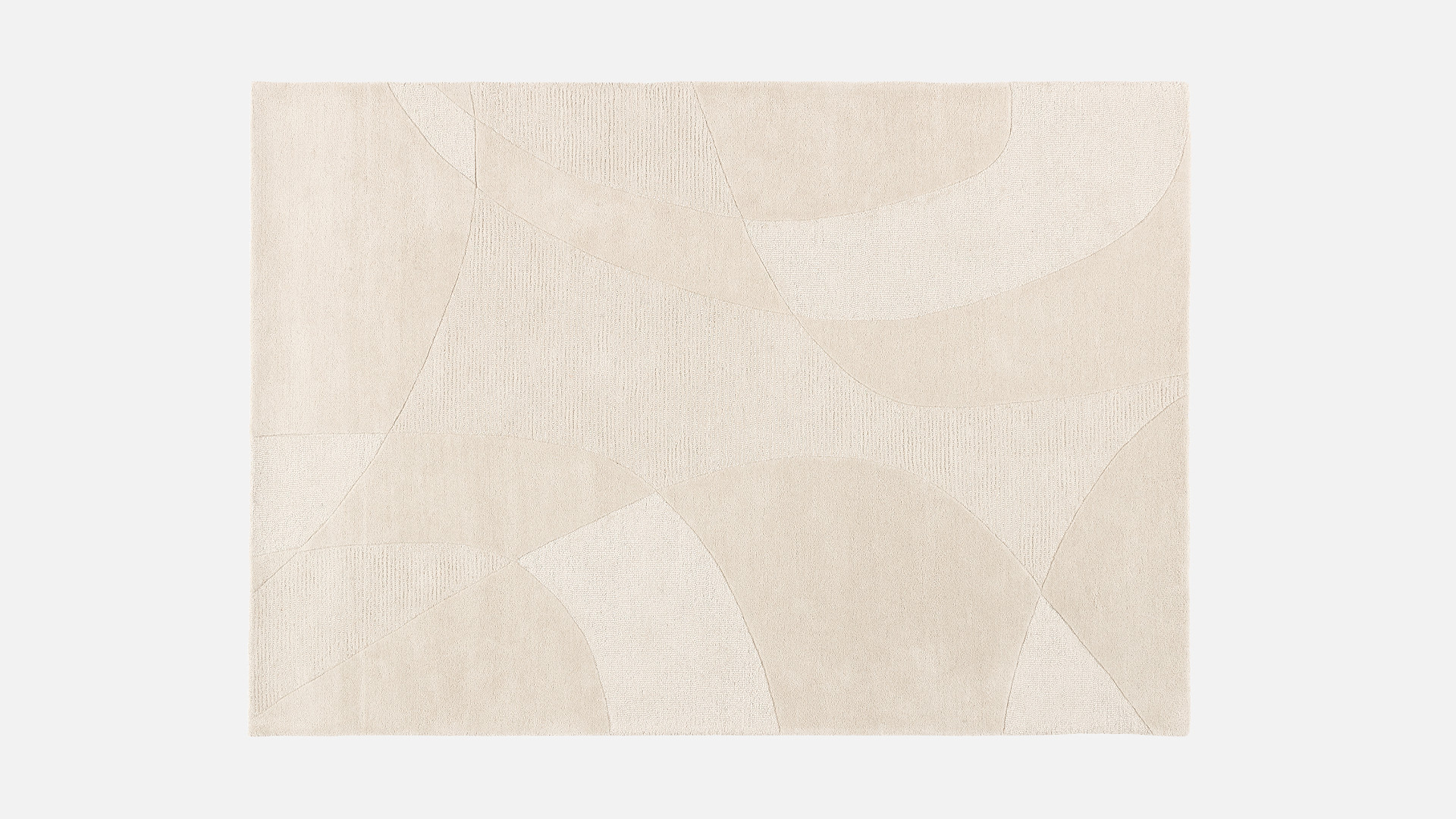 100% wool hand-tufted rug, soft monochrome tones, PIANA