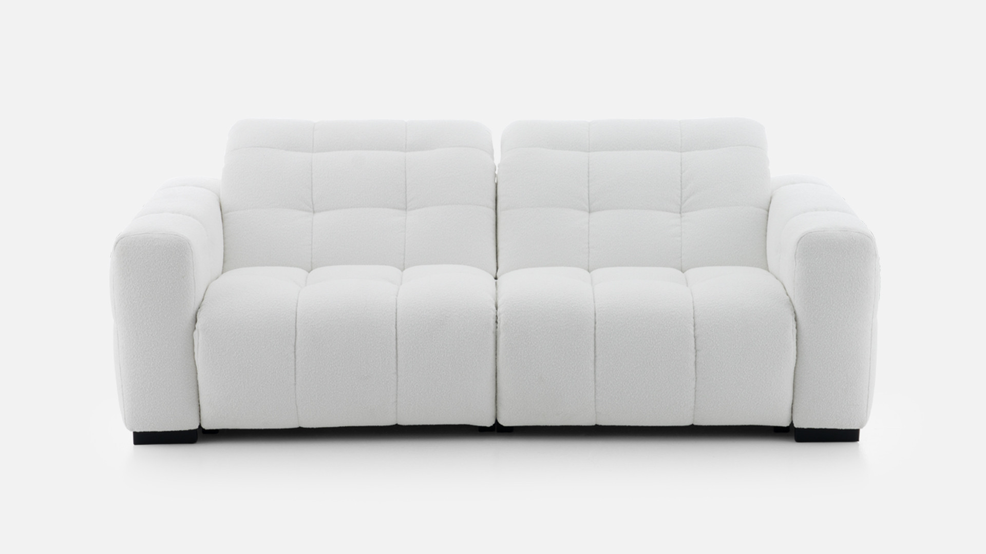 3-seater sofa in white fabric with BEACH headrests
