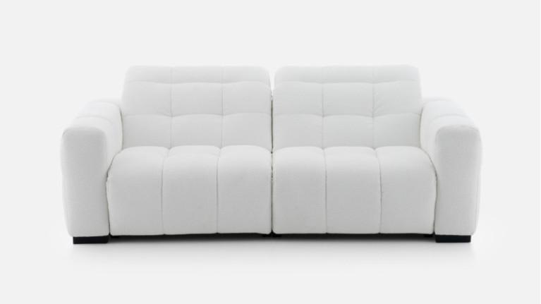 3-seater sofa in white fabric with BEACH headrests