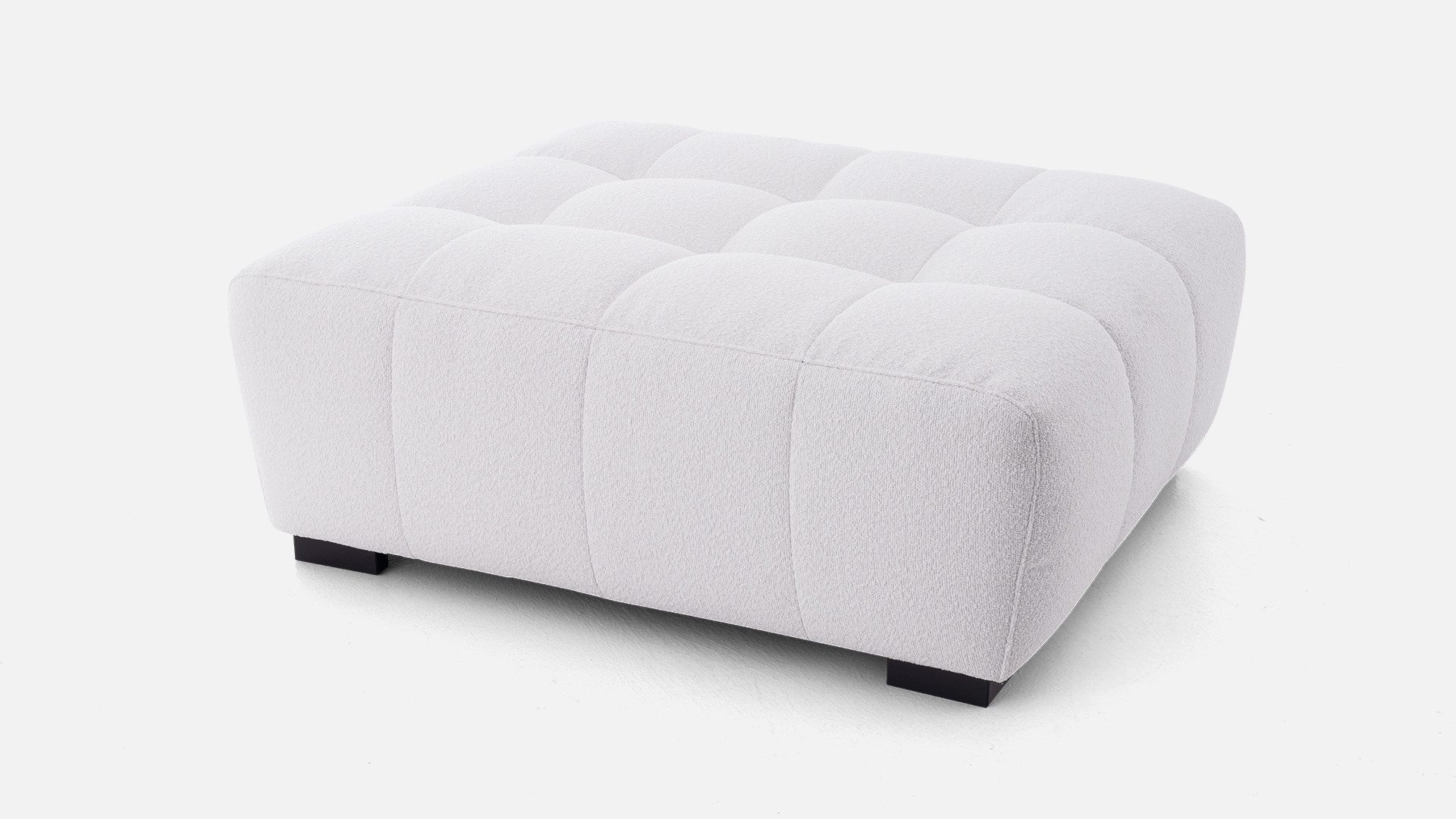 White fabric pouffe BEACH