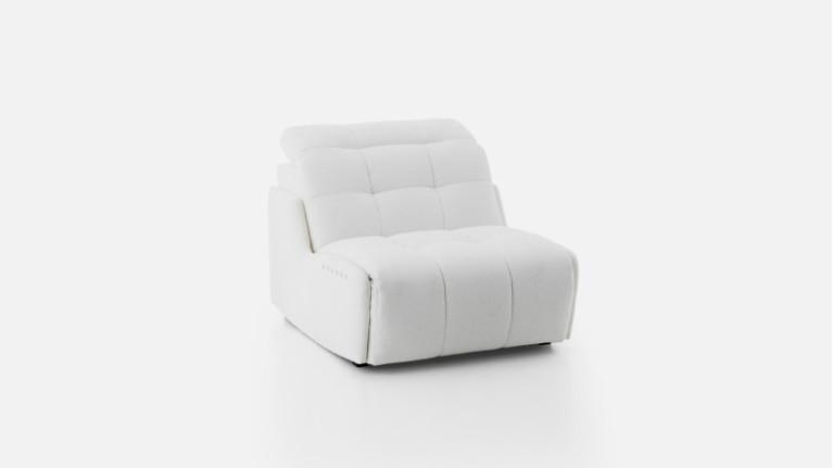 Modular single armchair with armrest, fabric, BEACH