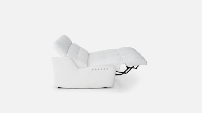 Modular single armchair with armrest, fabric, BEACH
