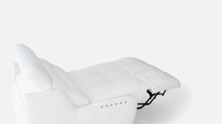 Modular single armchair with armrest, fabric, BEACH