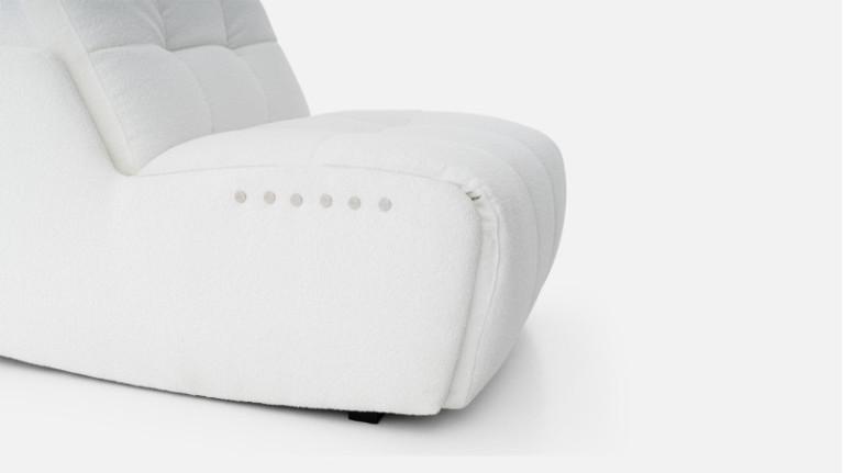 Modular single armchair with armrest, fabric, BEACH