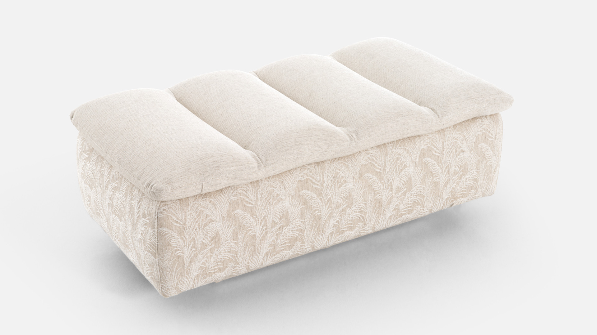 NEW BYBLOS beige and backlit fabric pouffe