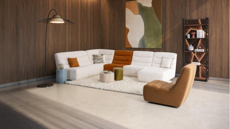 LOTUS fabric modular corner sofa