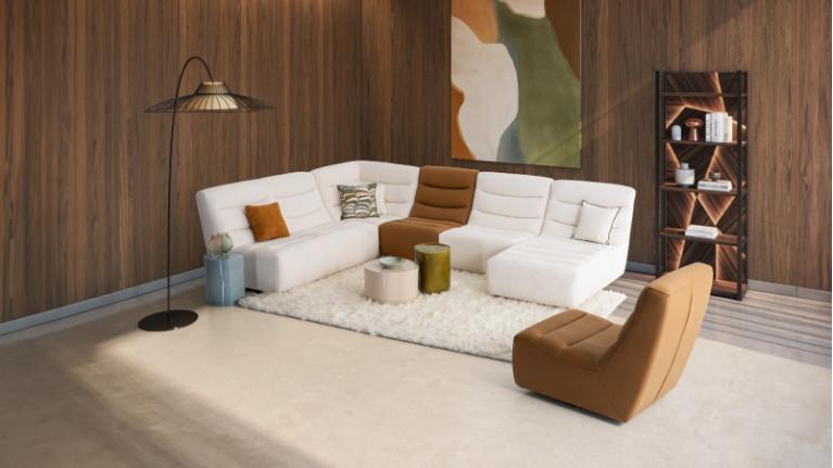 Leather swivel armchair LOTUS | Tout confort