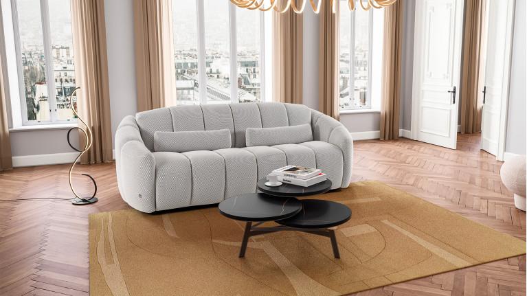2-seater sofa bed in 3D fabric TEDDY | Veritable cloud of softness
