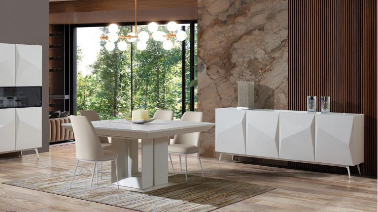 ORIGAMI 4-door sideboard in high-gloss lacquer | Minimalist design