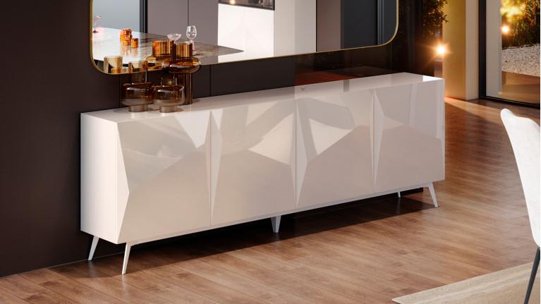 ORIGAMI 4-door sideboard in high-gloss lacquer | Minimalist design