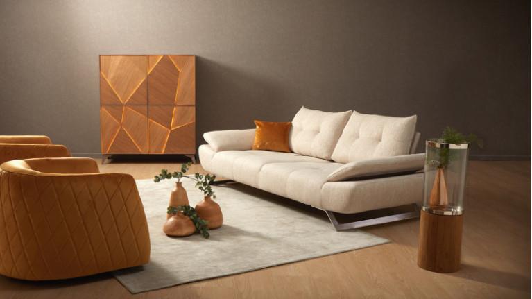 LEVEL 3D fabric recliner sofa | A space of softness