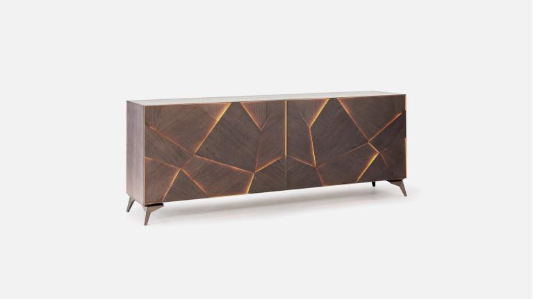 ECLIPSE 4-door sideboard | Matte smoked wood sideboard