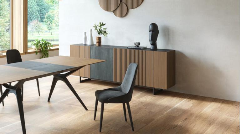 4-door light oak buffet PIANA | Quality for your living room