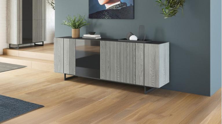 4-door light oak buffet PIANA | Quality for your living room