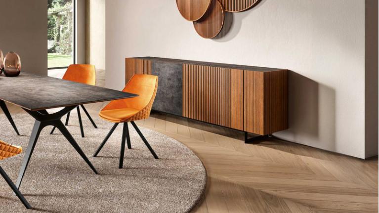 4-door light oak buffet PIANA | Quality for your living room