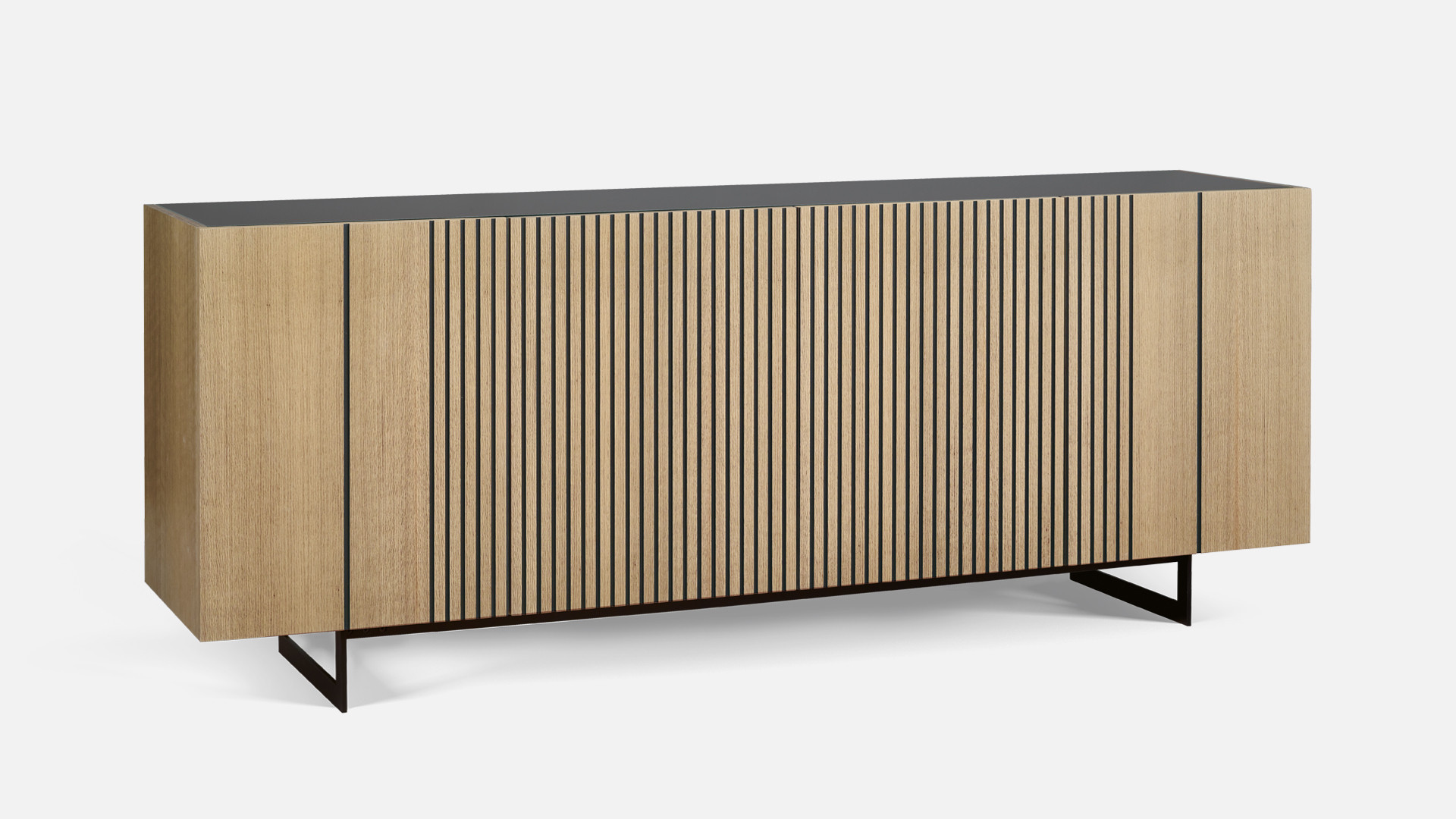 4-door light oak buffet PIANA | Quality for your living room