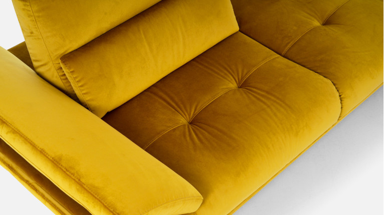 FLY corner sofa | A mustard-yellow velvet-look living room