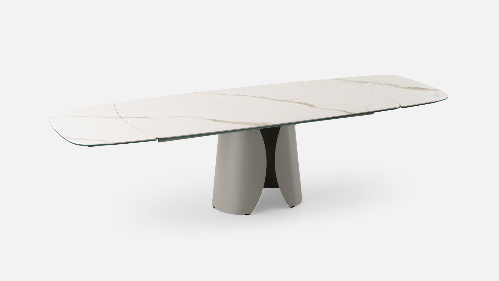 OTTO ceramic extendable dining table | In fused glass