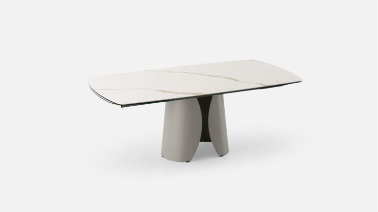 OTTO ceramic extendable dining table | In fused glass