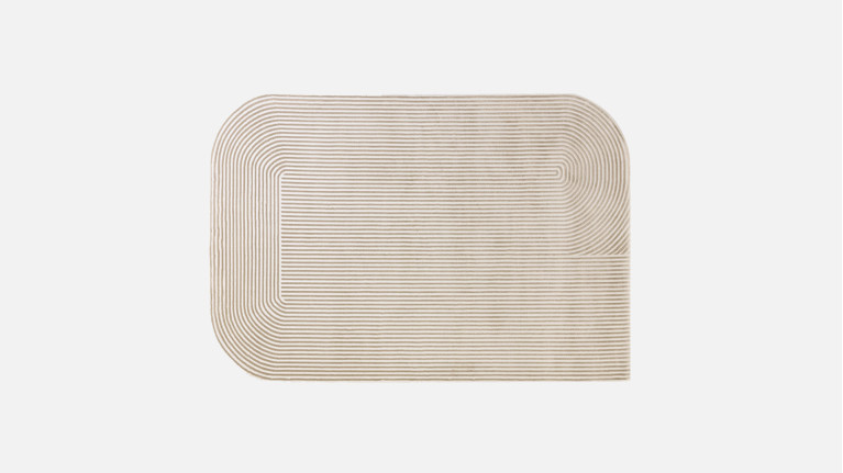 Designer rug with clean lines and a graphic shape, KUZA SHAPE