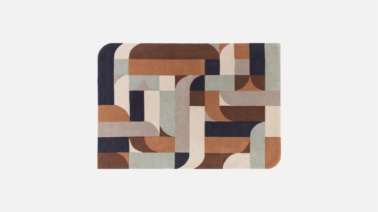 KLOTSKI rug | Geometric shapes and elegant curves