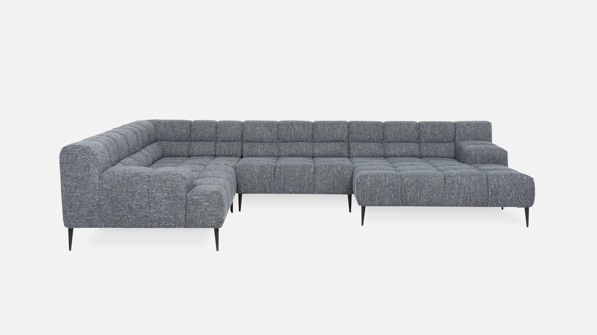 Canapé d'angle panoramique tissu LIAM | Profondeur d'assise réglable