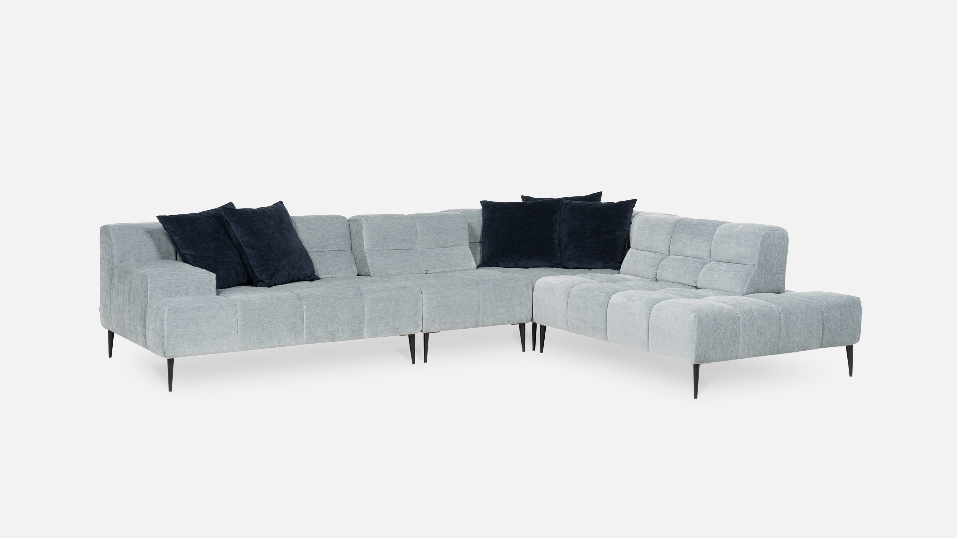 Canapé d'angle tissu LIAM | Profondeur d'assise réglable