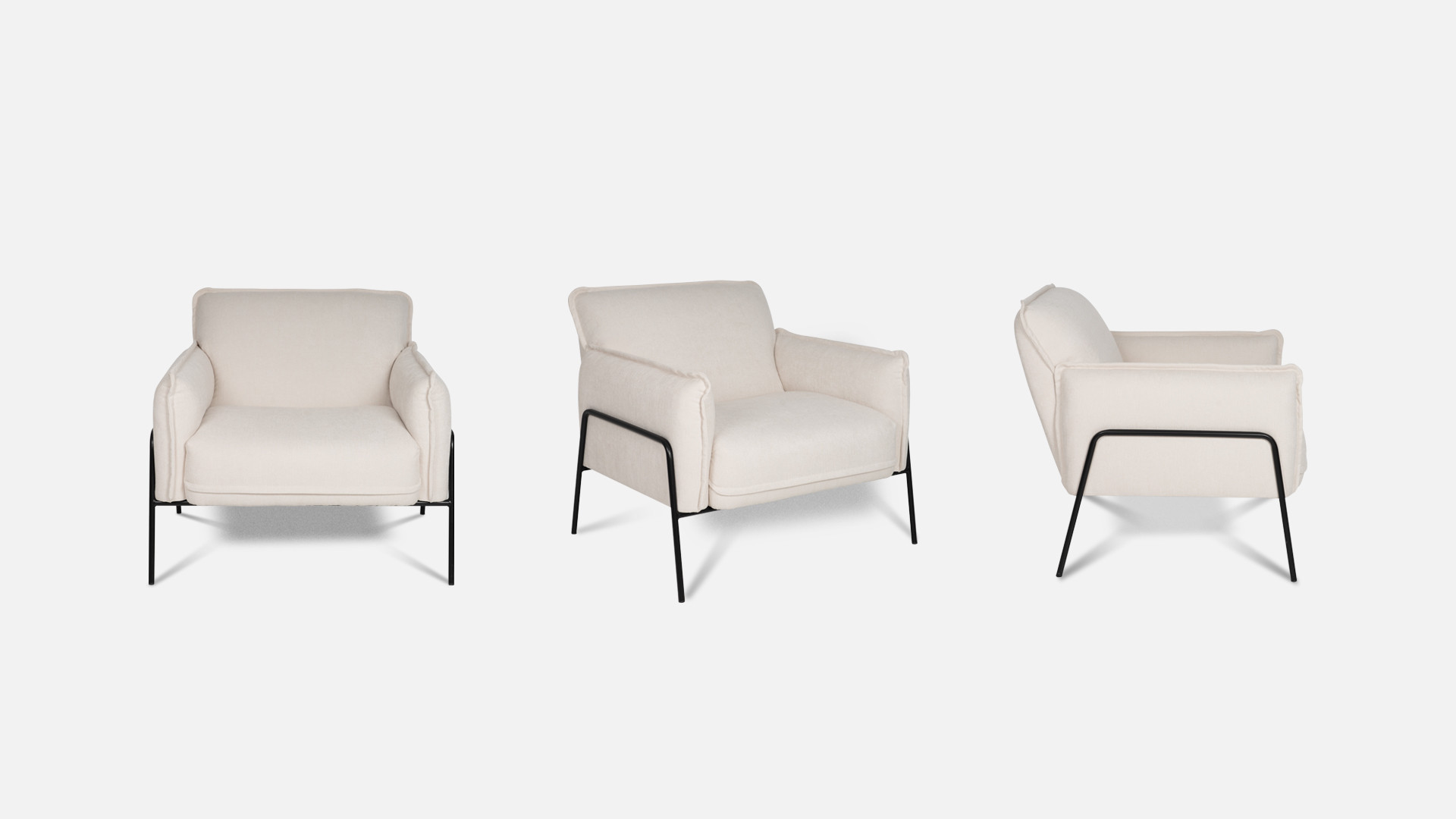 GRACE fabric armchair | Cosy beige or grey seat