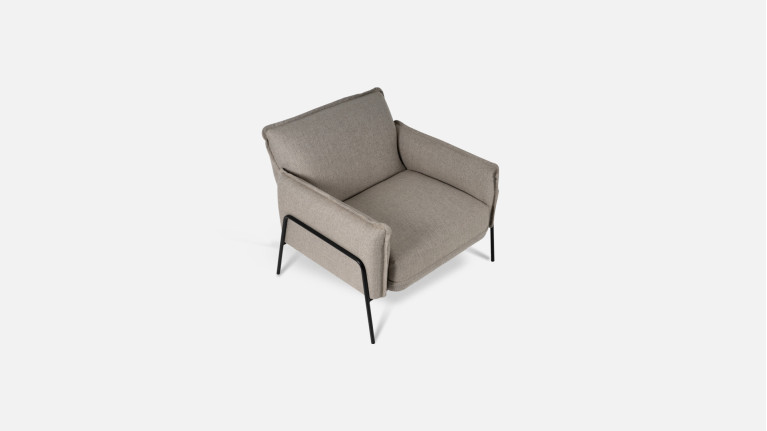 GRACE fabric armchair | Cosy beige or grey seat