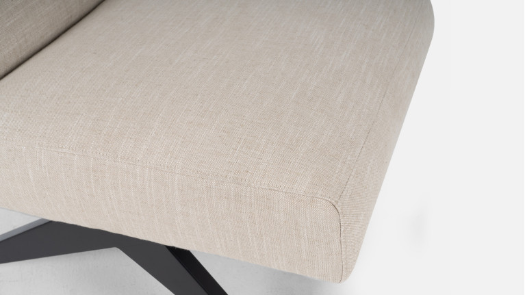 Low armchair in beige linen IMKA