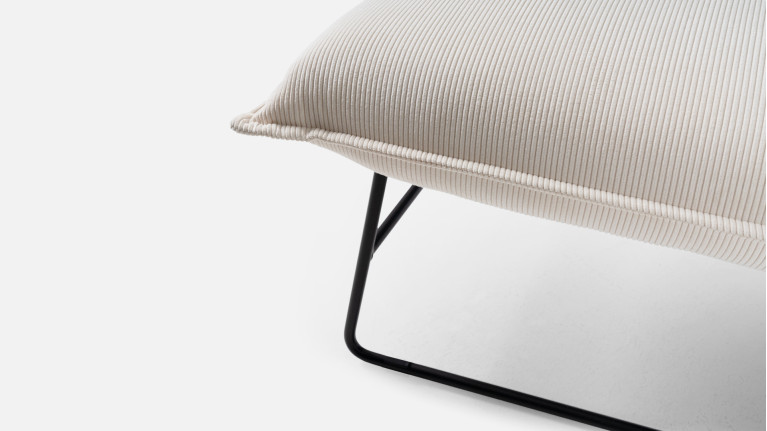 Chaise longue d'intérieur JASMIN | Coloris beige ou gris